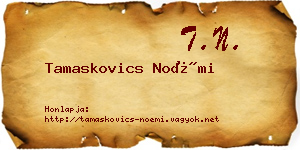 Tamaskovics Noémi névjegykártya